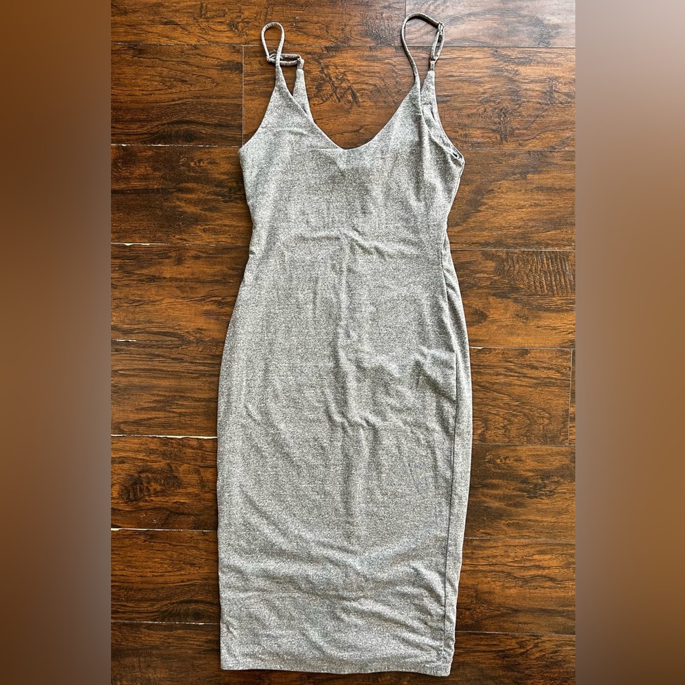 Gray Bodycon Midi Dress